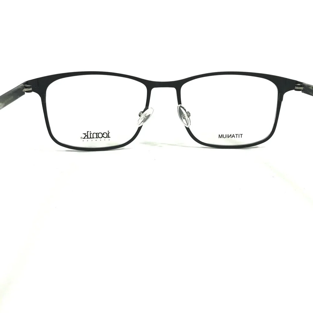 Iconik Eyeglasses Frames Henry C02 Black Square Full Rim 53-17-140